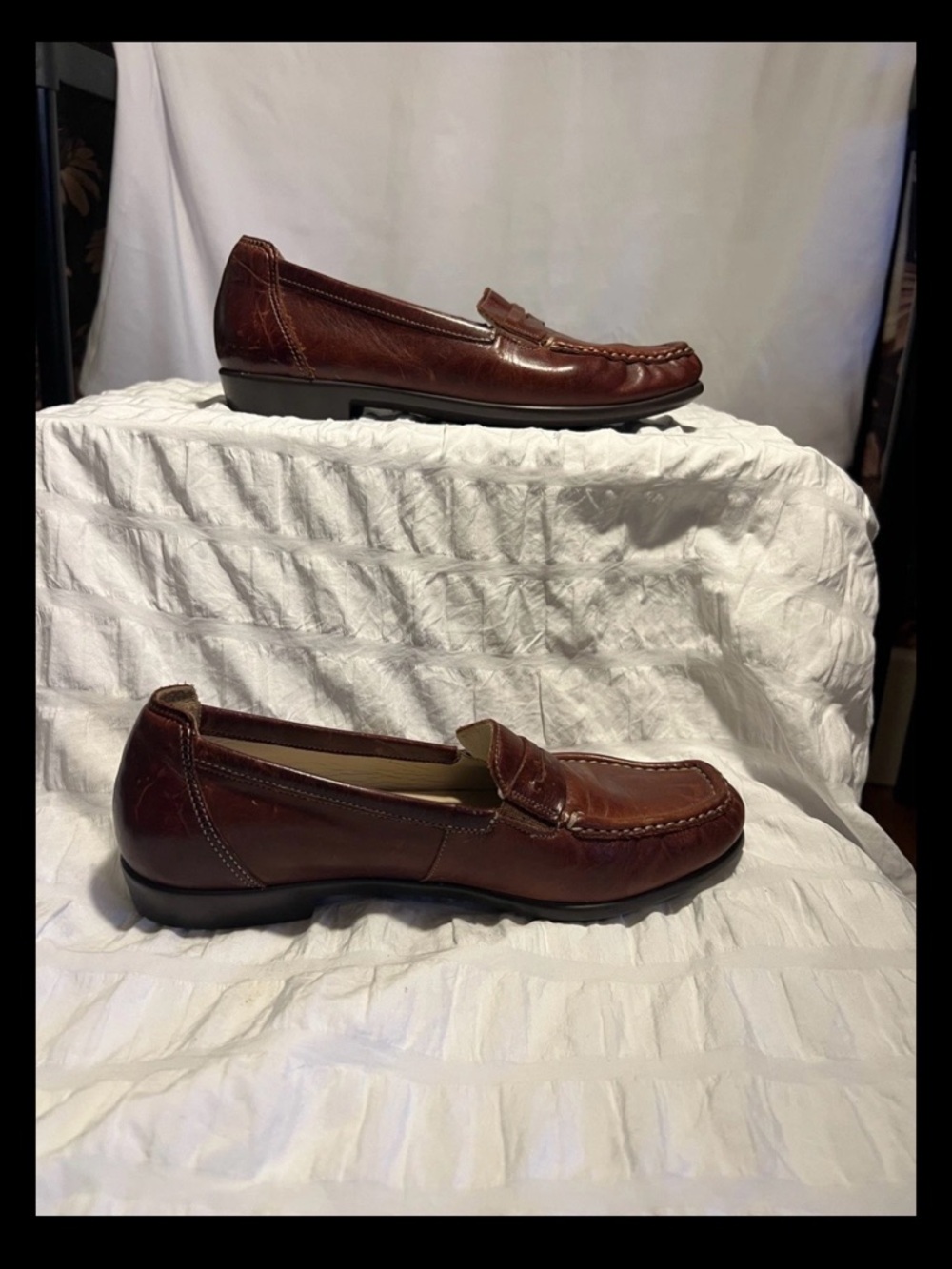 SAS women’s 8N Brown Leather Slip-On Moccasin Loafers